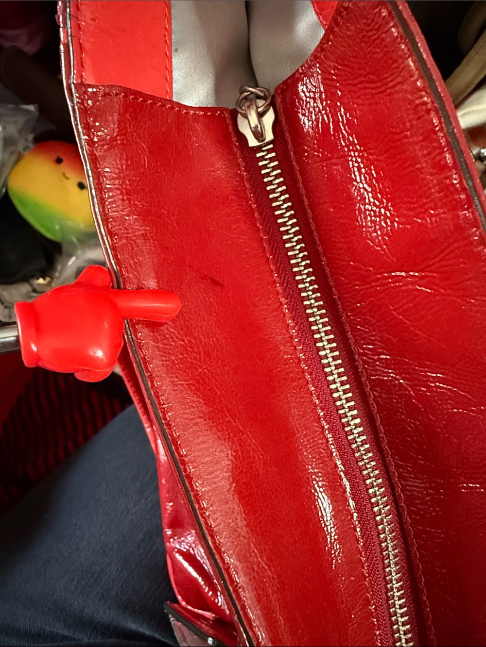 Coach Poppy Y2K Red Patent Leather Shoulder Bag with Front Pocket - Picture 17 of 17